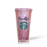 Stylish BLING Crystallized STARBUCKS Cold Cup Light Pink