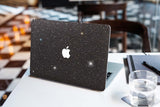 Glitter MACBOOK Case Cover Air Pro Bedazzled Bling 11" 12" 13" 15" 16" Black Sparkly Shinny Bejeweled Bling Stylish Strass Elegant Luxurious