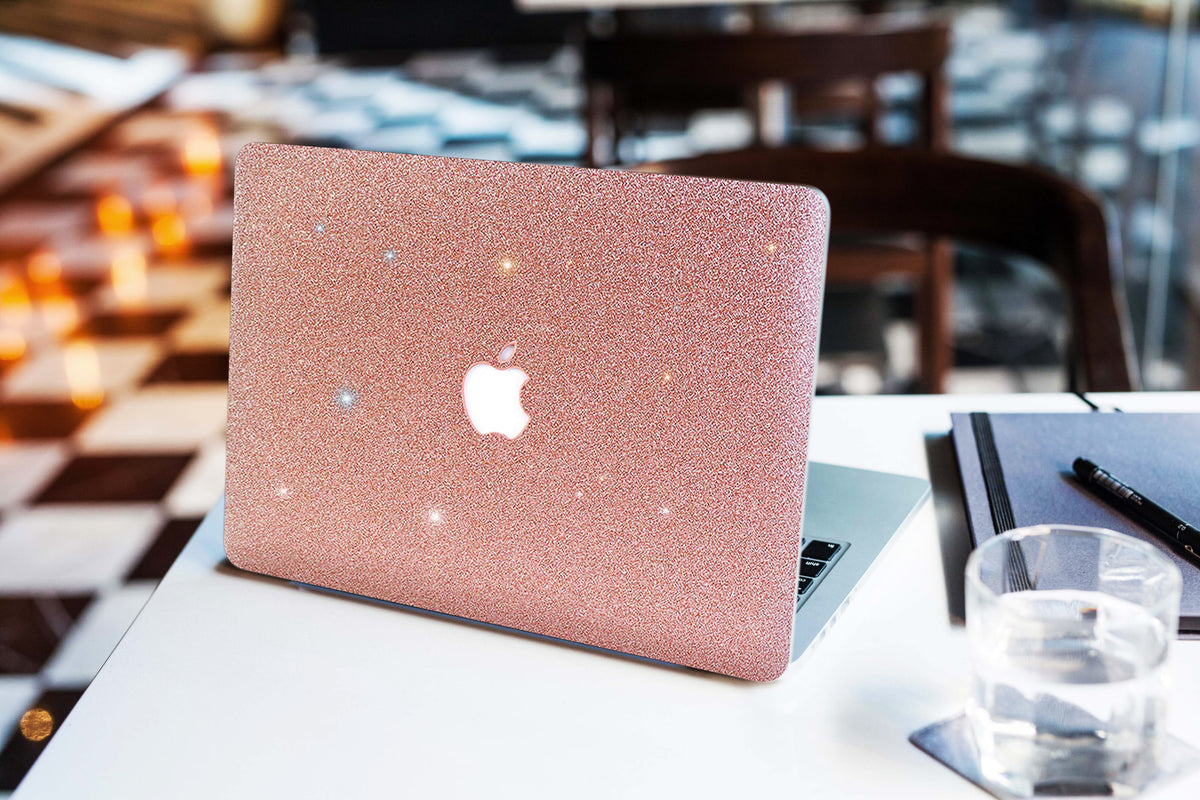 Glitter MACBOOK Case / Cover Air Pro Bedazzled Bling 11" 12" 13" 15" 16" Light Rose Gold Sparkly Shinny Bejeweled Bedazzled Bling Stylish