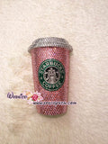 Stylish BLING Crystallized STARBUCKS Ceramic Pink Mug / Cup