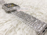 Apple Watch Bling Strass Clear white Swarovski Crystal Case Protector Cover Luxury with a White Rhinestone iWatch Band Strap
