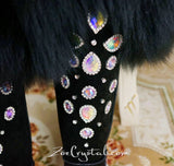 New** WINTER Queen Style Knee High Bling and Sparkly Black Fur SheepSkin Wool BOOTS
