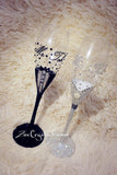 Mr and Mrs Champagne Flutes-Crystals Bling Champagne Toasting Flutes - Wedding Toasting Glasses - Bride and Groom Toast - Set of 2