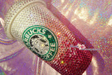 Bedazzled BLING STARBUCKS Coffee Cup / Mug / Tumbler Glitter Sparky Shinny w Swarovski Crystal Rhinestone Diamond Fading Pink bejeweled Zoe