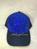CUSTOMIZED BLING CAP / Hat Bedazzled with Navy Blue Crystal Rhinestone Glitter Shinny Sparkly - Swarovski is avaialble