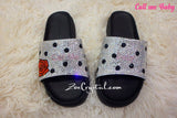 CUSTOMIZE Your SANDALS SLIDES Slippers in Summer Beach, Wedding, Fashion, Vacation w Bling Bedazzled Swarovski Rhinestones - Shinny Sparkly