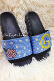Customize Your SANDALS SLIDES Slippers in Summer Beach, Wedding, Fashion, Vacation w Bling Bedazzled Swarovski Rhinestones - Shinny Sparkly