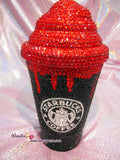 BLING STARBUCKS Coffee Cold  Cup / Mug / Tumbler with Swarovski Crystal Rhinestone Cream Top Lid Shane Dawson Trisha Paytas Zoe