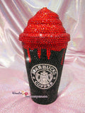 BLING STARBUCKS Coffee Cold  Cup / Mug / Tumbler with Swarovski Crystal Rhinestone Cream Top Lid Shane Dawson Trisha Paytas Zoe