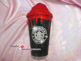 BLING STARBUCKS Coffee Cold  Cup / Mug / Tumbler with Swarovski Crystal Rhinestone Cream Top Lid Shane Dawson Trisha Paytas Zoe