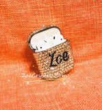 Bling and Bedazzled Airpod Charging Case / Cover /Holder in CLEAR WHITE Crystals personalised Pattern - Optional to Add Name or Words