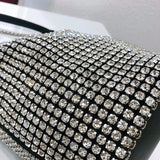 Fashionable Bling Purse - Celebrity Stylish Fashion Handbag Pouch with Bedazzled Crystal Rhinestone for wedding prom festival fashion party