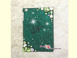 Bedazzled Bling iPAD CASE / Cover with Green Swarovski or Czech crystal (iPad air, iPad pro, iPad mini are available)Strass Sparkly Stylish