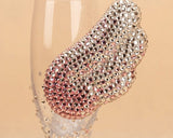 WEDDING BLING BEDAZZLED Bride and Groom Champagne Toasting Flutes / Champagne Flutes /  Toasting Glasses with Crystals & Rhinestones