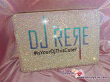 Personalized MACBOOK Case / Cover with Logo, Symbol, Idol, Celeb, DJ w Bedawzzled BLING Strass Sparkly Shinny Glittery Crystal Rhinestone