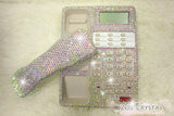 Bling and Sparkly AB White OFFICE / DESK  Phone to ensure a good conversation for every call Bedazzled with Aurora White Crystal Rhinestone