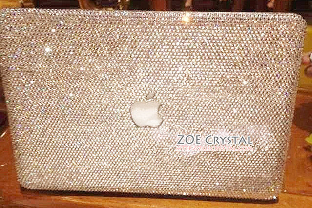 MACBOOK Air Pro Case Bedazzled Sparky Clear White Rhinestone Crystal  Pattern Kim Kardashian