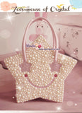 Stylish and Elegant STAR SHAPED bag with SMILEY made with Crystals and Pearls