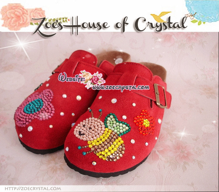 Promtion: 20% off Casual Style Bling and Sparkly Clogs / Sandals with Bee and Flower