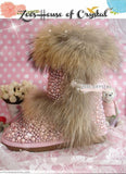 PROMOTION WINTER Bling and Sparkly Double Layers Fur SheepSkin Wool BOOTS w shinning Czech or Swarovski Crystals and Pearls