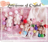 WINTER White Wool  ARM WARMERS with Teddy Bear and Furballs