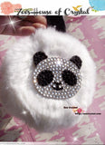 WINTER Bling and Sparkly Rabbit Fur EARMUFFS With Crystal Panda or Smiley
