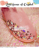 PROMOTION WINTER Pink Metallic Wool Boots with shinning and stylish Rhinestones and White Feathers