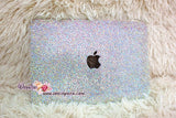 MACBOOK Air Pro Case / Cover in Aurora Borealis White Crystal Rhinestone Random Bejeweled Sparkly Shinny Glitter