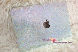 MACBOOK Air Pro Case / Cover in Aurora Borealis White Crystal Rhinestone Random Bejeweled Sparkly Shinny Glitter