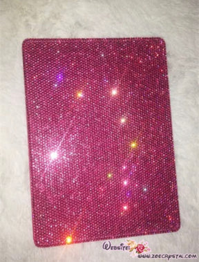 Bedazzled Bling  iPAD CASE Cover with Hot Pink Swarovski or Czech crystal (iPad air, iPad pro, iPad mini are available) Add Name Logo Word