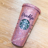 Stylish BLING Crystallized STARBUCKS Cold Cup Light Pink